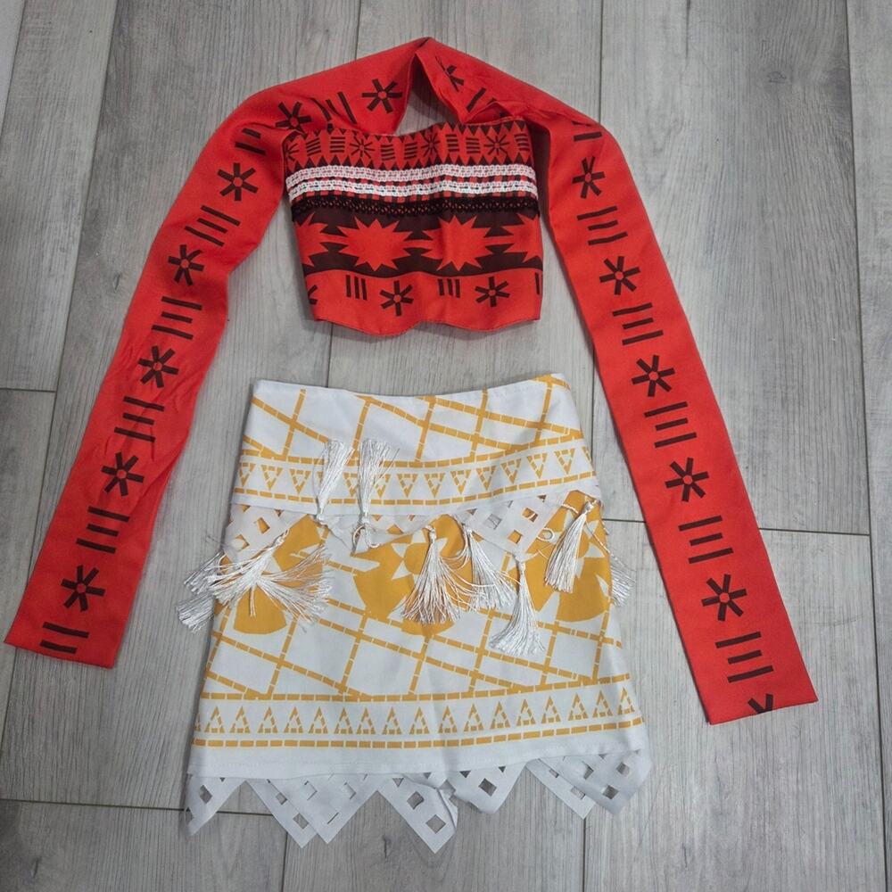 Tribal Print Red and Yellow Two-Piece Set